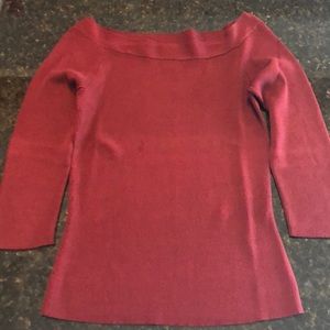 Maroon rayon/nylon sweater top